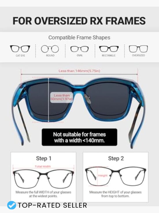 Large Square Fit Over Glasses Sunglasses Oversized Trendy Shades for Driving main image 4